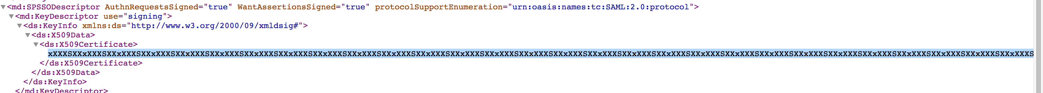 Azure Single sign-on metadata